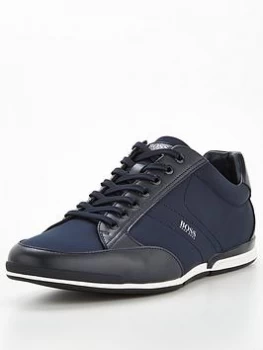 Image of Hugo Boss Saturn Low Profile Nylon Trainers Navy Size 12 Men