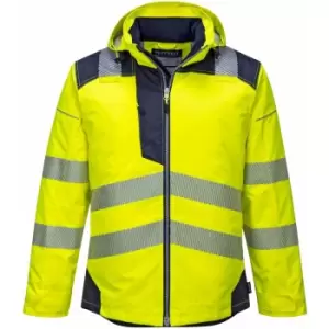 Image of PW3 Hi Vis Winter Rain Jacket Yellow / Navy 2XL