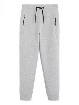 Image of Mango Boys Zip Pocket Joggers - Grey Marl, Size 9 Years