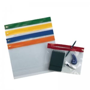 Image of Snopake 12823 Zippa Bag S A3 Assorted Colours - Red, Orange, Blue, Gre