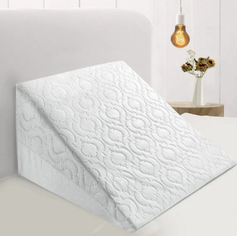 Image of MANTRARAJ Bed Wedge Pillow Back Support Cushion Memory Pillow Foam For Acid Reflux Back Pain White unisex