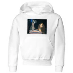 Image of Disney Lady And The Tramp Spaghetti Scene Kids Hoodie - White - 11-12 Years