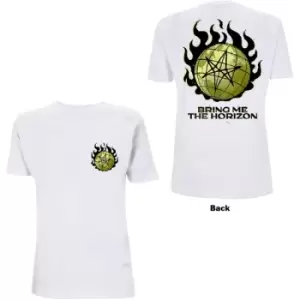 Image of Bring Me The Horizon - Globe Unisex Large T-Shirt - White