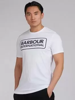 Image of Barbour International Essential Large Logo T-Shirt - White, Size 2XL, Men