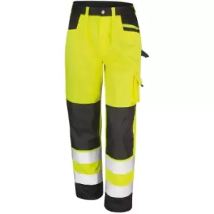 Image of Result Safeguard Adults Unisex Hi Viz Cargo Trousers (XS) (Hi-Vis Yellow) - Hi-Vis Yellow