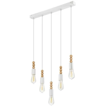 image of Lamkur Lighting - Simon Cluster Pendant Ceiling Light White, 5x E27