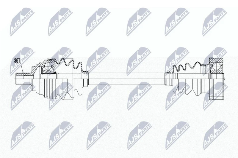 Image of NTY NPW-WW-057 Drive shaft Front Axle Left Drive Shaft (13)