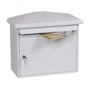 image of Phoenix Libro Front Loading Mail Box MB0115KW in White with Key Lock