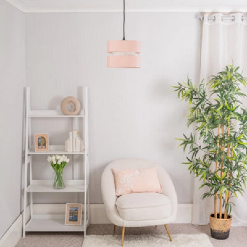 Image of ValueLights Sophia Pair of Easy Fit Small Light Lamp Shades Dusty Pink
