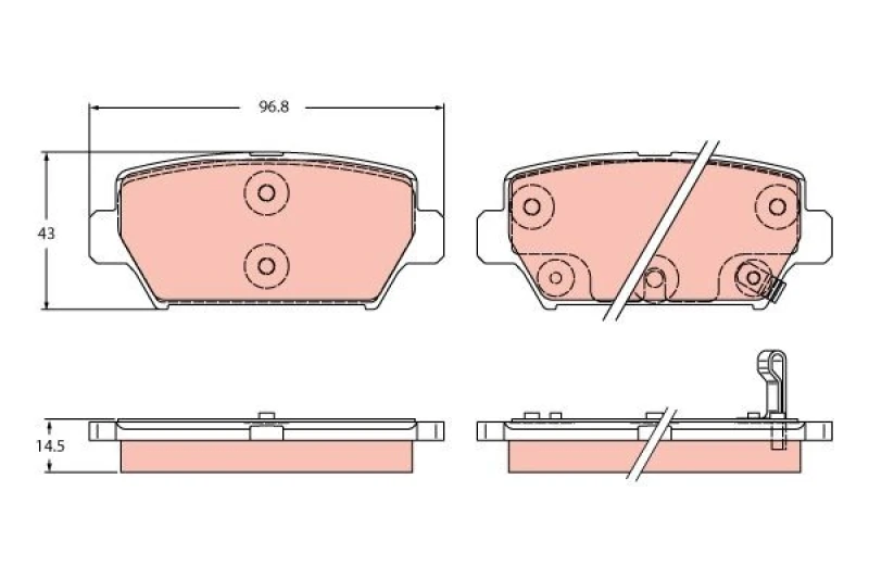 Image of Brake pad set TRW GDB2435