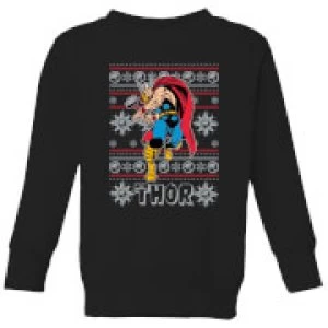 Image of Marvel Thor Kids Christmas Sweatshirt - Black - 9-10 Years