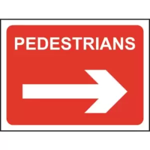 image of 1050 X 750MM Temporary Sign - Pedestrians (Arrow Right)