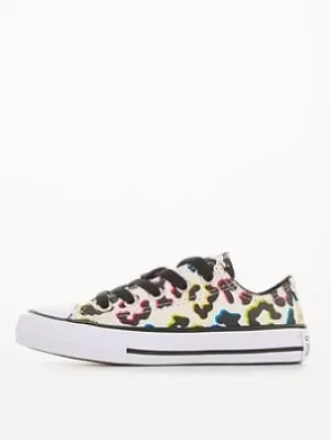 Converse Chuck Taylor All Star Leopard Print, Pink/Black, Size 3