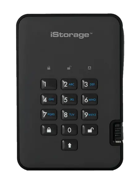 Image of iStorage diskAshur2 5TB Mobile External Hard Drive in Black - USB3.1