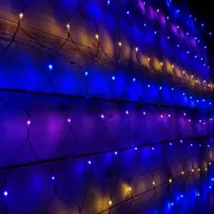 image of 1.7m x 1.2m 180 LED Premier Indoor Outdoor Multifunction Christmas Net Light with Timer in Rainbow