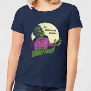 Image of Universal Monsters The Wolfman Retro Womens T-Shirt - Navy - L