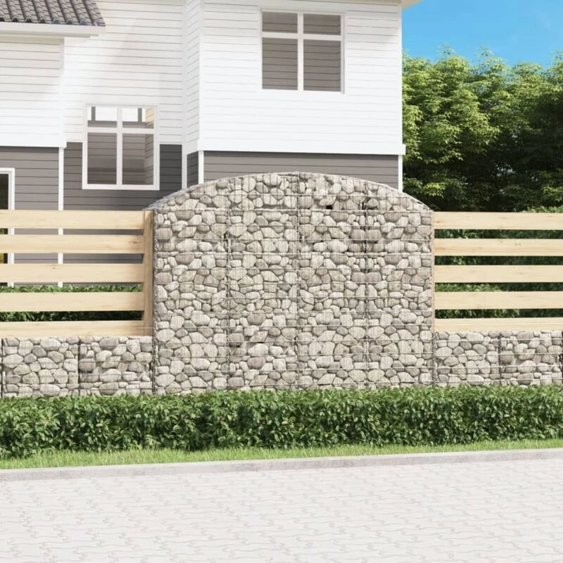 Image of VIDAXL Arched Gabion Basket 200x50x160/180cm Galvanised Iron Vidaxl 8720845651411