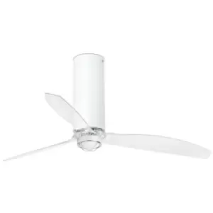 image of Faro tube - LED Matt White, Transparent Ceiling Fan with dc Smart Motor - Remote Included, 3000K