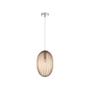 image of Glyka Ceiling Pendant Light 1x E14 Glass Champagne