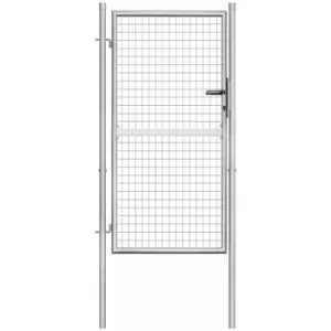 Image of Garden Gate Galvanised Steel 105x200cm Silver Vidaxl Silver
