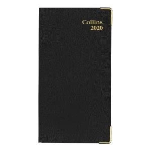 image of Collins 2020 Business Pocket Diary Week to View Sewn Leather Grain