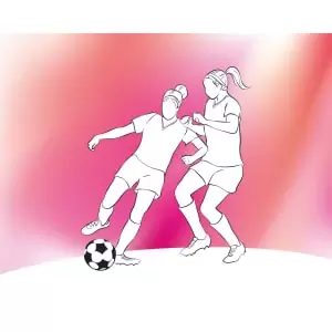 Image of Girls Playing Football Pink Wall Mural - 3.5m x 2.8m