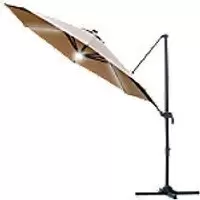 image of OutSunny Patio Offset Umbrellar Brown