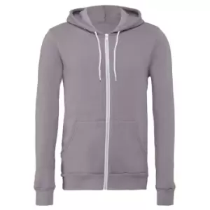 Image of Canvas Unixex Zip-up Polycotton Fleece Hooded Sweatshirt / Hoodie (XS) (Storm Grey)