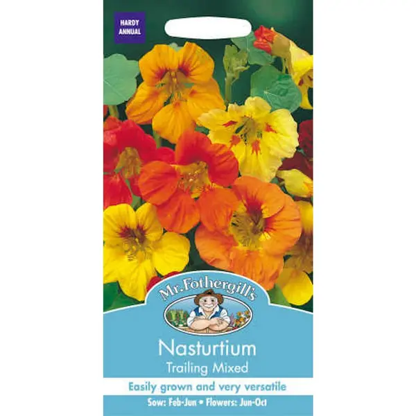 Image of Mr. Fothergill's Nasturtium Trailing Mixed (Tropaeolum Majus) Seeds Multicoloured