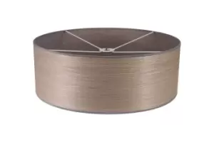 Image of Round, 600 x 210mm Wood Effect Shade, Grey Oak, White Laminate