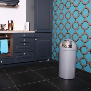 Image of EKO Waste Bin Pushcan 40 L Matte Grey - Grey