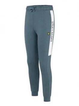 Image of Lyle & Scott Boys Side Panel Cuffed Joggers - Blue, Size 12-13 Years