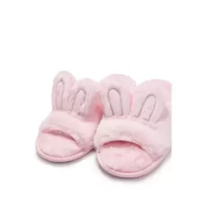 Image of I Saw It First Pink Bunny Ears Soft Fluffy Slippers - Pink
