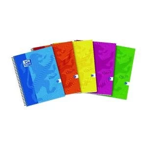 Image of Oxford Touch Wirebound Hardback Notebook A4 Assorted Pack of 5