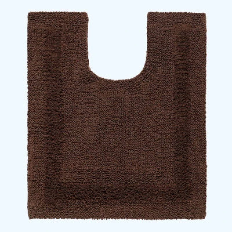 Image of Homescapes Luxury Reversible Cotton Pedestal Mat - Chocolate