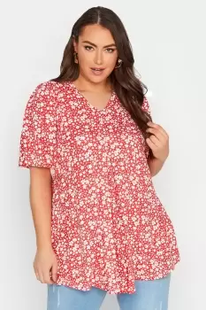 Image of Floral Pleat Front Top