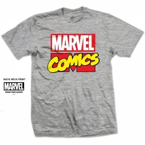Image of Marvel Comics Logo Mens Grey T Shirt Large