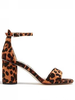 image of Oasis Leopard Round Heel Two Part Sandals - Animal Print, Animal, Size 3, Women