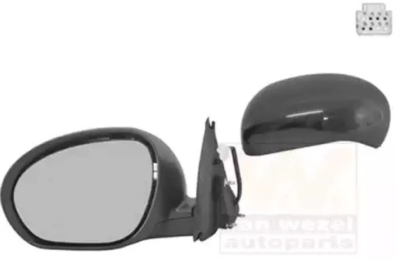 Image of VAN WEZEL 3380807 Wing mirror * HAGUS * Left, Heatable, Over-paintable Outside Mirror (50)