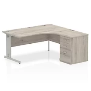 Image of Dynamic Ergonomic Desk Impulse IWSRC166WCMGRY L-Shape MFC 2230 mm x 800 mm x 730 mm Grey Oak