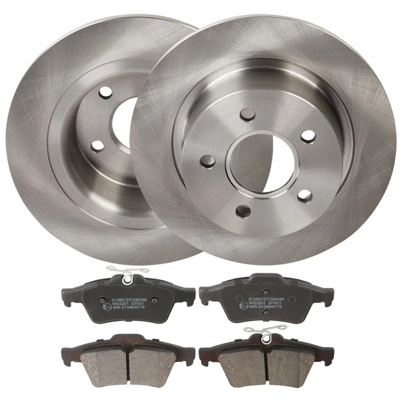Image of RIDEX 3405B1871 Brake disc and pads set Rear Axle, Brake Disc Type: Solid, excl. wear warning contact Brake Set,disc brakes (3405)