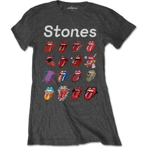 Image of The Rolling Stones - No Filter Evolution Womens Large T-Shirt - Grey