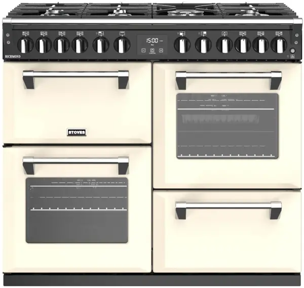 image of Stoves Richmond ST RICH S1000DF MK22 CC 100cm Dual Fuel Range Cooker - Cream - A Rated