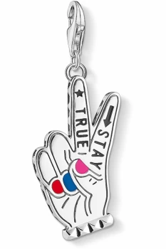 image of Thomas Sabo Jewellery Charm Club Stay True Peace Sign Charm 1752-007-7