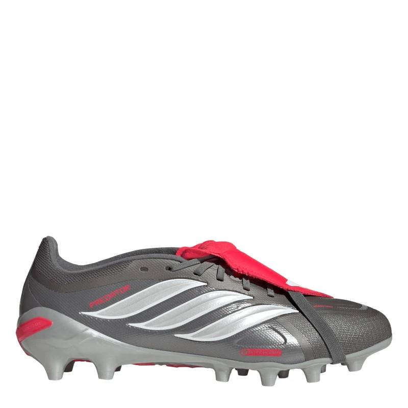 Image of adidas Mens adidas Predator Fold-Over Tongue League Astro Turf Football Boots Grey/Red male 6 (39.3)