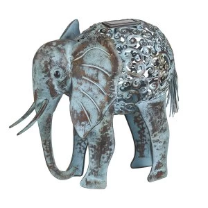 Image of Smart Solar Metal Silhouette Elephant Light