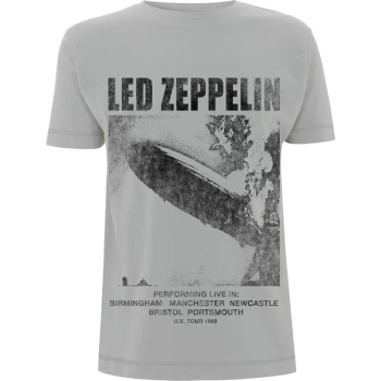 Image of Led Zeppelin - UK Tour '69 LZ1. Unisex Large T-Shirt - Grey
