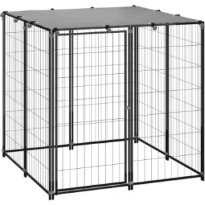 Image of Vidaxl - Dog Kennel Black 110x110x110cm Steel Black