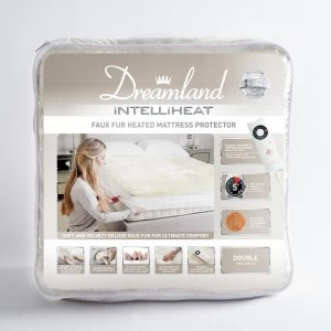 Image of Dreamland Intelliheat Faux Fur Mattress Protector - Double