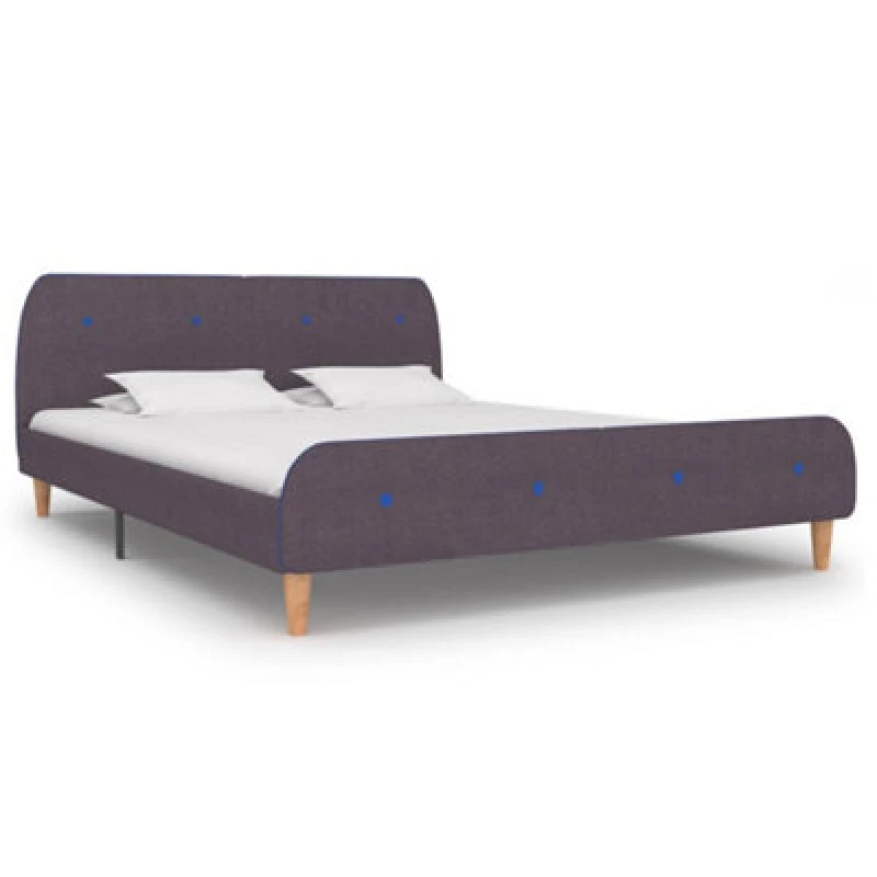 Image of vidaXL Bed Frame Taupe Fabric 160x200cm Upholstered Double Bedroom Furniture